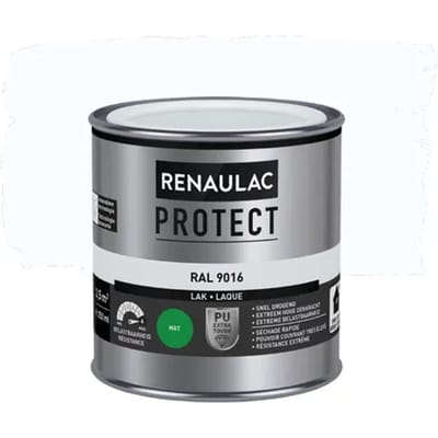 Renaulac Houtlak Protect - Mat - Verkeerswit Ral 9016 - 250ml