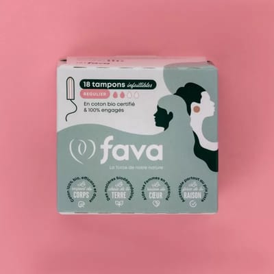 Fava | Biologische tampons | 4 dozen | Regular | Normaal | katoen | 72 stuks
