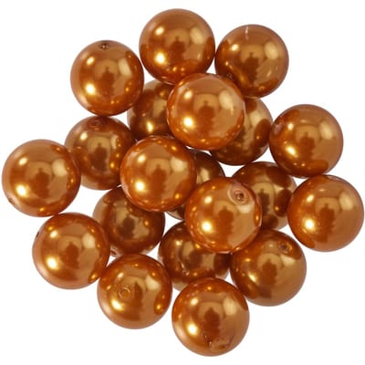 Glazen waskralen, Ø 10 mm, 20 stuks - Lichtoranje