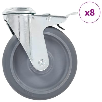vidaXL 8 st Zwenkwielen met boutgaten 125 mm