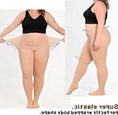 Dames Plus Size Panty’s - Zachte Semi-Doorschijnende Panty’s met Hoge Taille en Comfortabele Elasticiteit voor de Koude Dagen