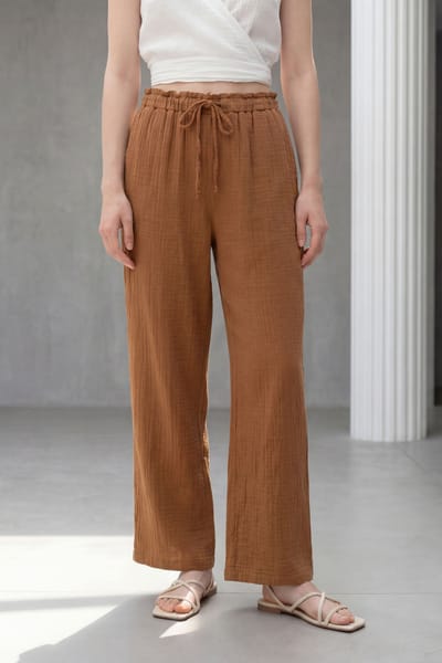 Elastische Taille Rechte Pijpen Broek