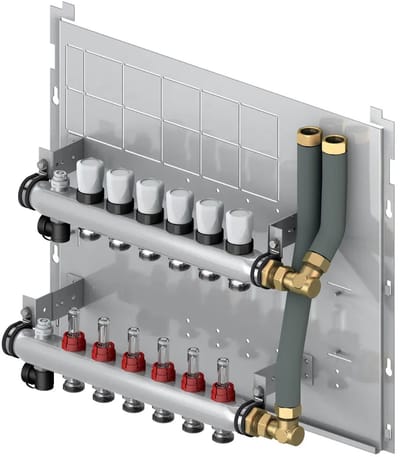 Flamco M10515.121 Logomatic G2 UFH-M 12MC FS vloerverwarmingsverdeler, 12-weg, op voetplaat