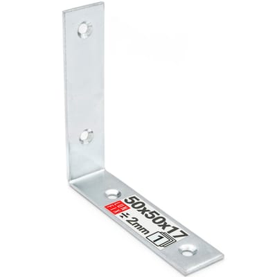 LUN FIX - Stoelhoek - Smalle Hoekverbinder - 50x50x17x2 mm - 90 Graden - Houtverbinder
