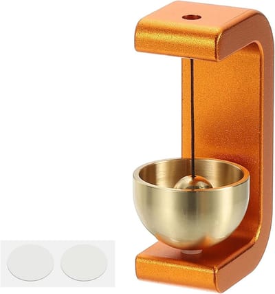 Winkeliers Bel - Deurklokje - Winkel Entree - Zelfklevende Montage - 2.5 x 7.5 cm - Oranje