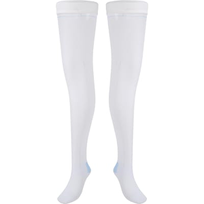 Bas de Compression Longueur Cuisse Prévention des Varices Fatigue des Jambes Gonflement Soulagement BasXL M(for 4-6.5kg) white