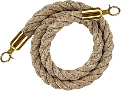 Hennep Touw Barrière - Veiligheidskoord Menigte - Evenementen Beveiligen - Gevlochten Nylon Constructie - 15 m - Zwart