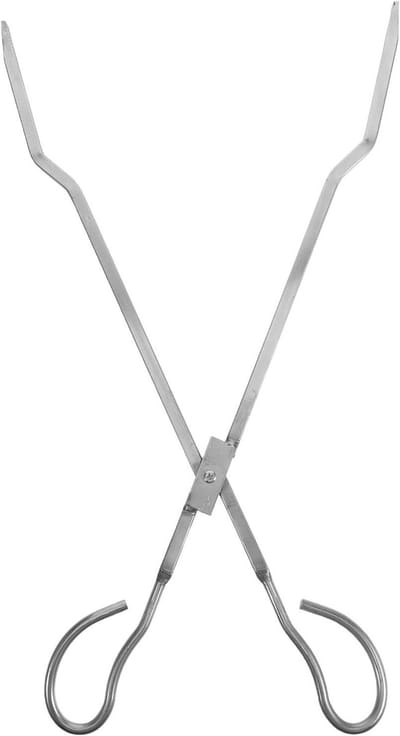 Vuurkorfgereedschap Tang - Kampvuur Accessoire - Open Haard Onderhoud - Roestvrij Staal - 52 cm Lengte - Zilver