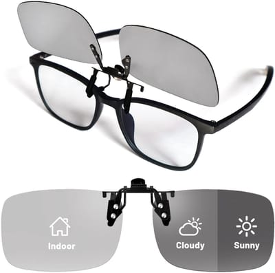 Dailygoods- Nachtzichtbril Clip-On - Geavanceerde Photochromatische Technologie - Gepolariseerde Helderheid - HD-Visiekwaliteit - Universele Pasvorm - Vermindert Schittering - Zonnebril