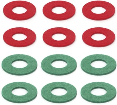 Accupoolbeschermers - Anti-corrosie ringen - Voorkomt roest - Kleurgecodeerd - 12-delig - Rood Groen