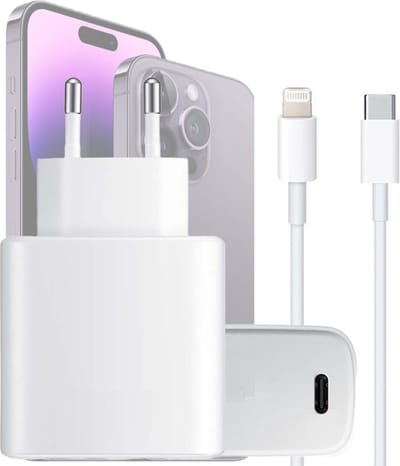 45w quick charger geschikt voor iPhone 14/13/12/11/X - Usb C naar Lightning kabel 1m - Snellader geschikt voor iPhone