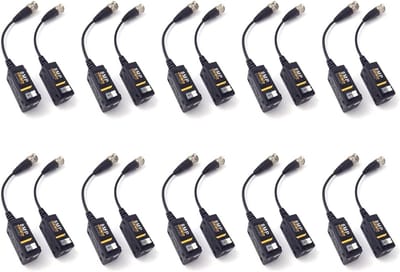 Video Balun Transceiver - UTP BNC Omvormer - Camerabewaking Installeren - 8MP HD Compatibel - 300M Bereik - Zwart