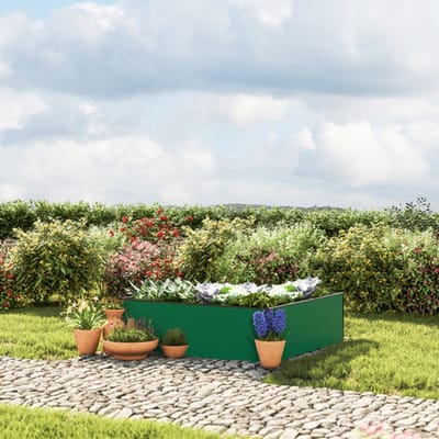 119 x 119 x 39 cm Moestuinbak Halfsize, Groen