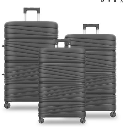 MRKA® Santiago - Reiskoffer set 3-delig (S + M + L) - Taupe - Koffers - Kofferset - Drie Koffers - Driedelig Kofferset - Koffer - Luggage - Valies - Reisbagage - Polypropyleen Koffer - TSA Slot - 360° Wielen - Koffers Met Wielen - 37, 60 en 91 Liter