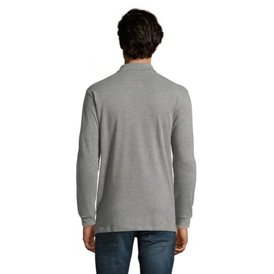 SOLS Unisex Volwassen poloshirt met lange mouwen en ster (Grijze Melange)