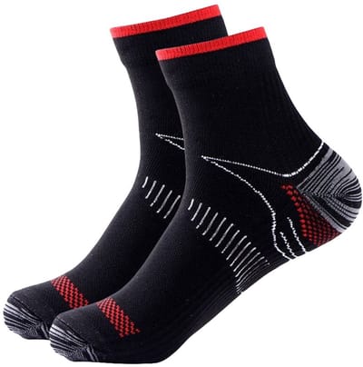 Jumada's - Compressiesokken - Unisex - Ademend - Pijverlichtend - Verbeteren de bloedcirculatie - Zwart/rood
