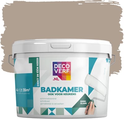 Decoverf badkamerverf kaki bruin, 4L