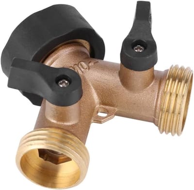 Zware Krachtige Y-vormige 2-Weg Tuinslang Splitter met Messing Aansluiting en Gooseneck voor Tuin en Grondwaterbeheer