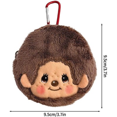 Pochette Monchhichi Porte-monnaie Mignon Petit Singe Portefeuille Porte-clés Dessin Animé Anime Sac de Rangement à Fermeture Éclair Pochette à Monnaie Pendentif Cadeau de Fête