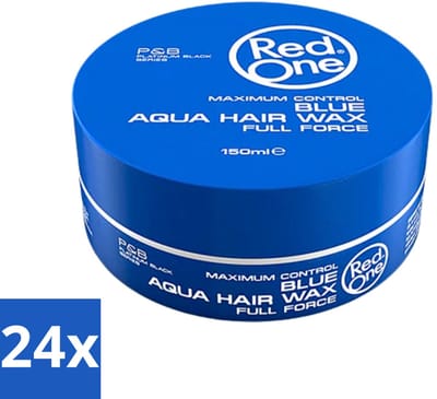 Red One - Haarwax - Blue - Aqua Hair Wax - Voor Sterke Hold & Glanzende Finish - 150 ml - Voordeelverpakking - 24 stuks