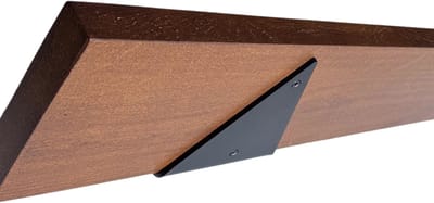 GoudmetHout® Wandplank Industrieel - 40 x 15 cm Muurplank - Donker Eiken Hout - Decoratie Wandrek & Boekenrek - Hangplank Keuken - Wall Shelf + 2 Driehoekvormige Mat Zwarte Plankdragers van Staal