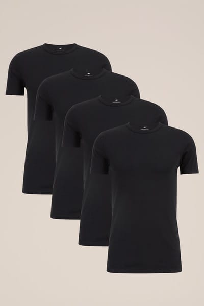 WE Fashion Heren Regular fit T-shirt, 4 pack