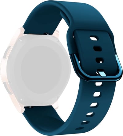 Siliconen bandje - geschikt voor Garmin Venu (2 Plus) / Venu SQ (2) / Vivomove (Style - Sport) / Vivoactive 3 / 5 / 6 / Forerunner 55 / 165 / 245 / 645 / 570 - 42mm - staalblauw