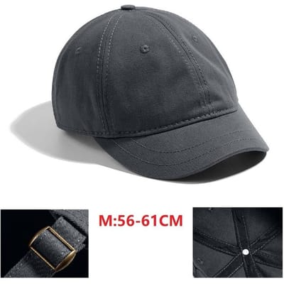 Casquette de Baseball à Petit Bord Coton Hommes Femmes Douce Vintage Chapeau Papa Réglable Casquette Trucker Profil Bas (as the picture,Adjustable) black