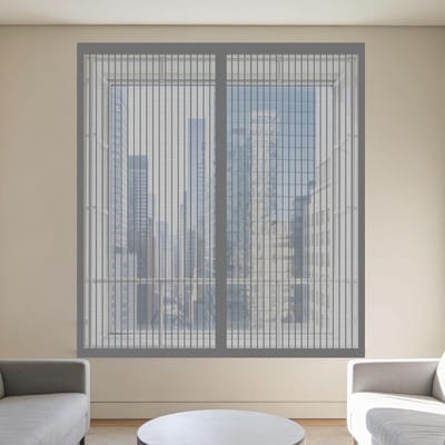 Magnetisch Vliegscherm - Horraam Zonder Boren - Insecten Buiten Houden - Automatische Sluiting - 105 x 80 cm - Grijs