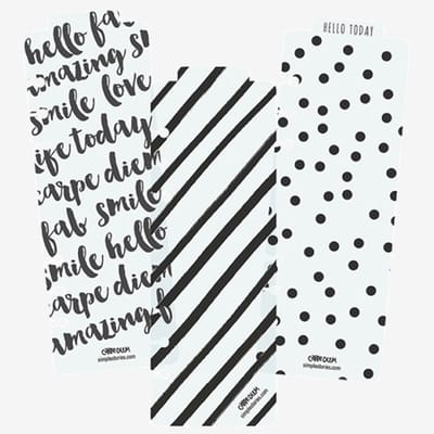 Carpe Diem - Plastic bladwijzers voor in A5 planners - 3 stuks – 6-gaats geperforeerd
