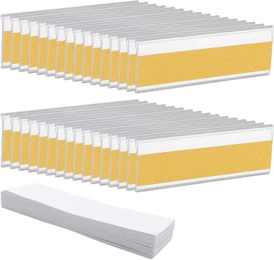 Labelhouders Zelfklevend - Etiketten Plastic - Orde Scheppen - Waterdicht Transparant - 76 x 25 mm - Transparant