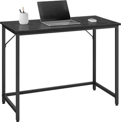 Bureau Zwart 100 x 50 cm - Compacte Computertafel - Thuiswerkplek & Studentenkamer - Minimalistisch Design - Stevig Metalen Frame
