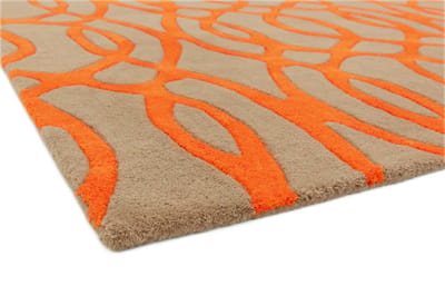 Easy Living - Matrix-Wire-orange Vloerkleed - 160x230  - Rechthoek - Laagpolig Tapijt - Modern - Bruin, Oranje