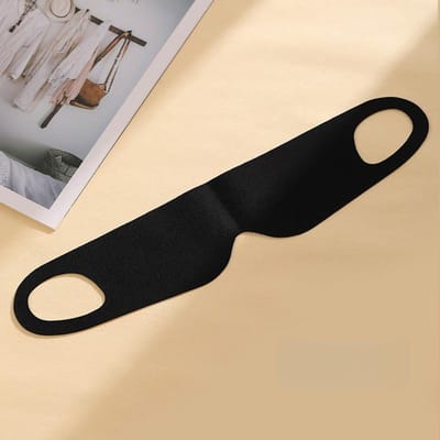 Lichtblokkerend, draagbaar, dun oogmasker van ijzijde voor zomerreizen, slaapmasker met oorlusjes, unisex ooglapje zwart