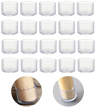 Stoelpoot Beschermers - Meubelvoetjes Viltjes - Vloer Beschermen - Zonder Lijm - 20 stuks 30 mm - Transparant
