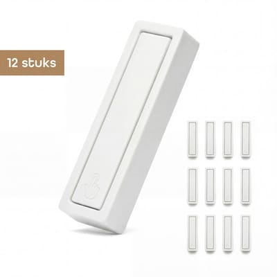 Baulk® - Ophanghaken – Jashaak – Muurhaak – Multifunctioneel – Buiten & binnen – Tot 15Kg – Minimalistisch – Wit – Klein – RVS – Modern - 12 stuks