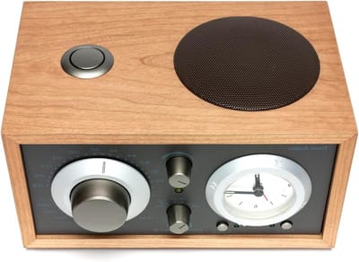 Radio met Klok - Wekker Radio - Ontwaken met Muziek - Bluetooth Streaming - 1.66 Kilogram - Cherry Taupe