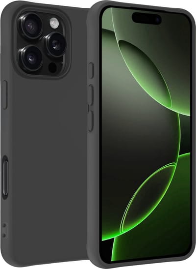 Hoesje Geschikt voor Apple iPhone 16 Pro - Sterk & Shockproof - Hoes Cover - Siliconen Case - Zwart