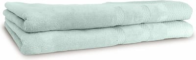 LINNICK Diamond Velours Handdoeken Set - Set van 2 - Douchelaken 70x140cm - Badlakens - Handdoeken - 550 gr/m2 - 100% Katoen - Soft Green