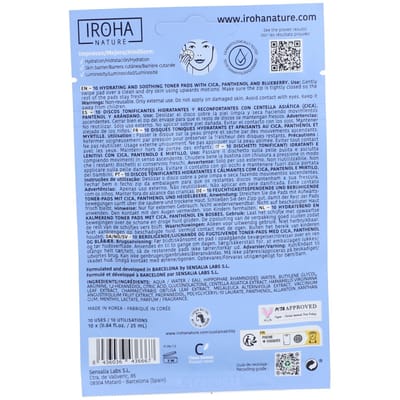 Iroha Nature Exfoliërende en hydraterende tonische schijven 10 Watten