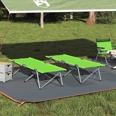 vidaXL - Opvouwbaar - Campingbed - 2 - st - Groen - 194 - x - 62,5 - x - 42,5 - cm