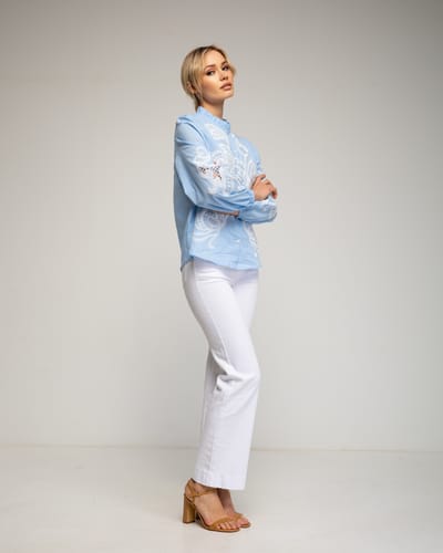 Basic wide leg jeans met een hoge taille.