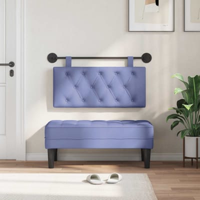 vidaXL - Hangend - hoofdbord - Jeans - Blauw - Stof
