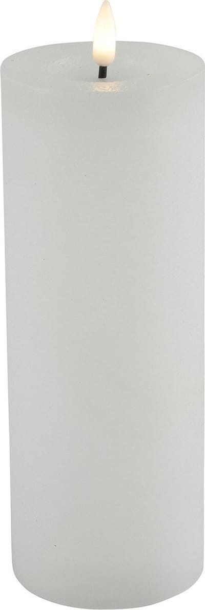 Countryfield Lyon LED kaars/stompkaars - wit - D7,5 x H20 cm - timer
