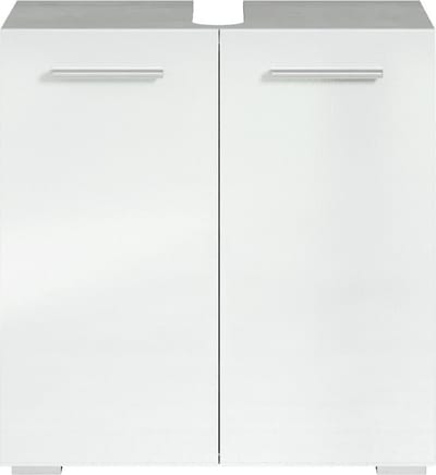 Badplaats Wastafelkast Jupiter 60 x 30 x 60 cm – Beton grijs met wit – Badkamerkast – Staand Wastafelmeubel