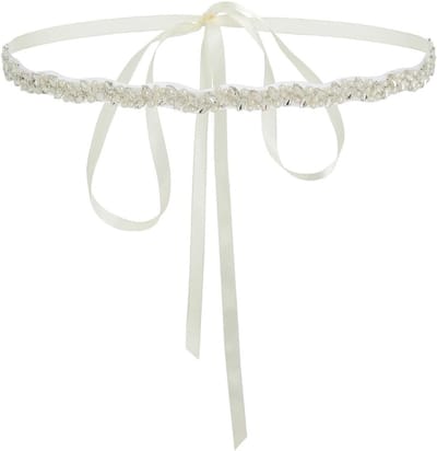 Elegante Bruidsriem met Kristallen en Parels voor Dames - Sierlijke Sash voor Bruiloft en Promfeest