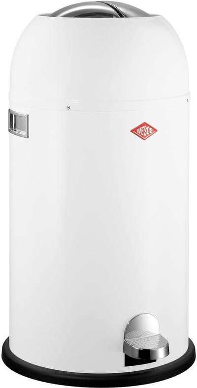 WESCO Kickmaster Prullenbak | Pedaalemmer | 33 Liter | Metaal - Wit | Afvalemmer - Made in Germany
