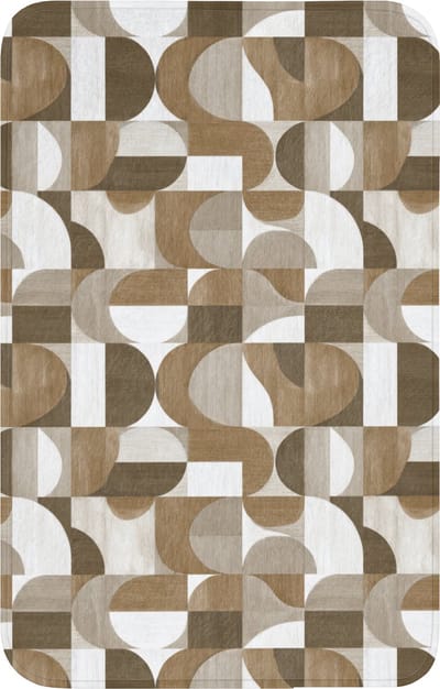 WC mat 50x80 cm - Antislip - Abstract - Retro - Bruin - Toiletmat - Vloermat - Douchemat - Toilet tapijt - Toiletmatten