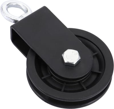 Hijskatrol - Katrolwiel Hefkatrol - Fitnessapparatuur - Stevige Constructie - 15.5 x 9.5 cm - Zwart