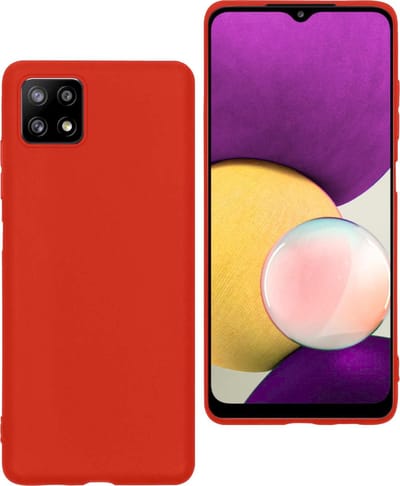 Hoesje Geschikt voor Samsung Galaxy A22 4G - Sterk & Shockproof - Hoes Cover - Siliconen Case - Rood